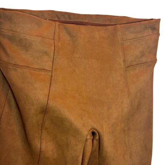 SPANX Womens Faux Suede Classic Shaping Leggings Caramel Size Large 20322R y2k - Picture 2 of 7
